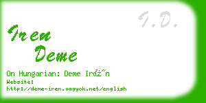 iren deme business card